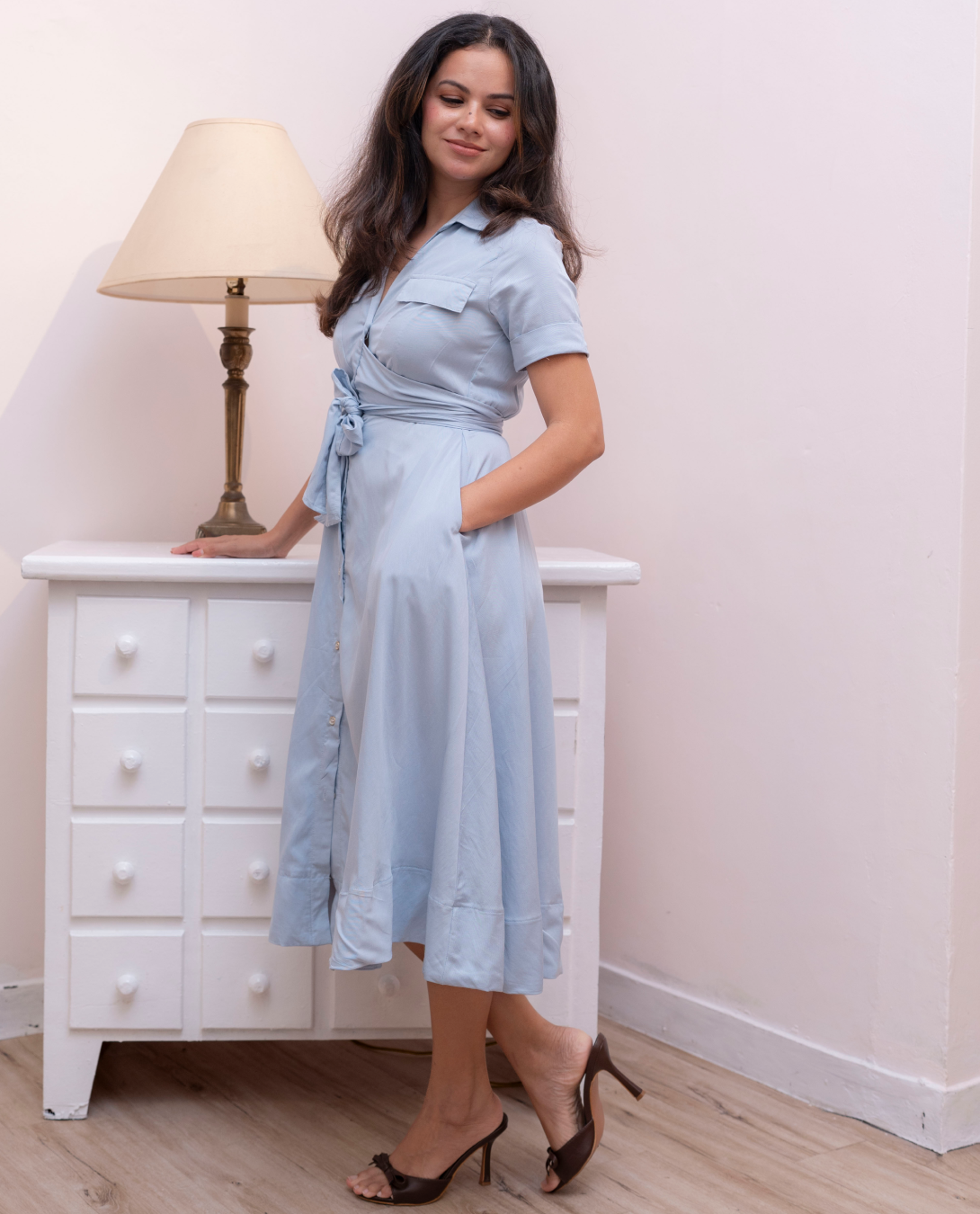 Alora Dress - Light Blue