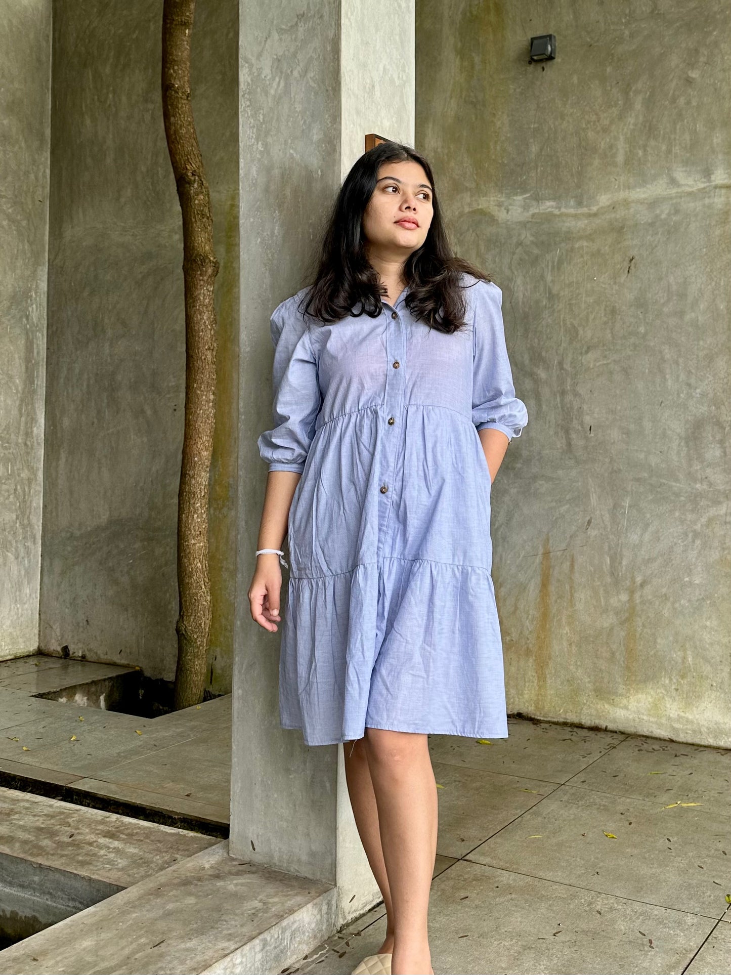 Frilled Comfy Short Dress