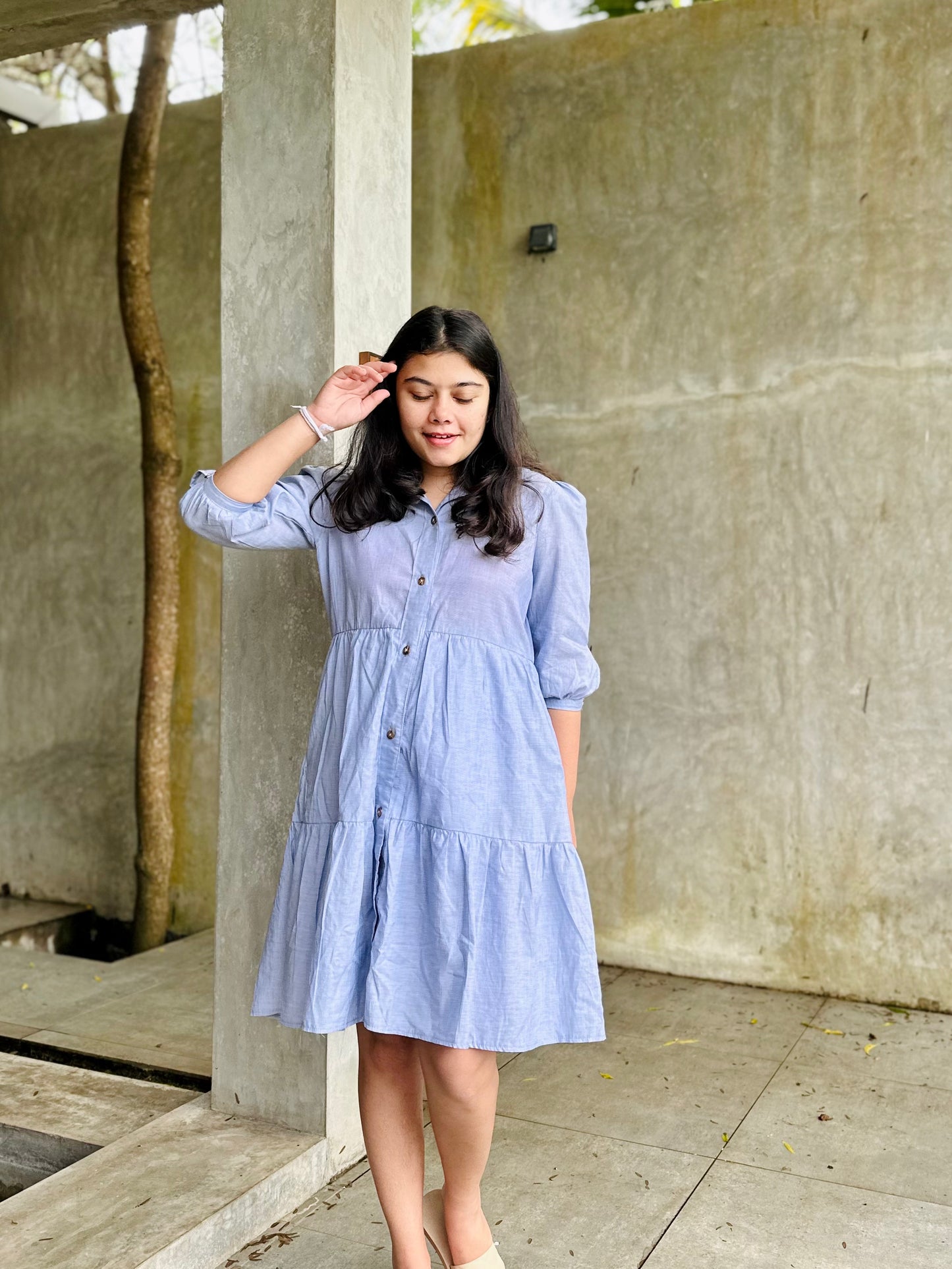 Frilled Comfy Short Dress