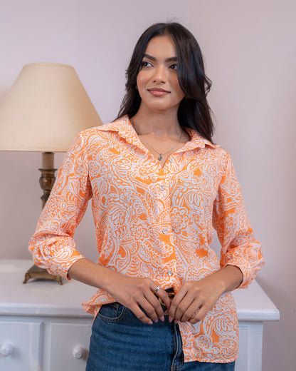 Clara Shirt - Orange print