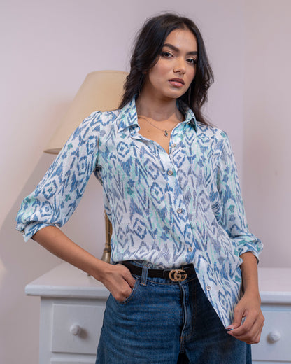 Clara Shirt - Blue print