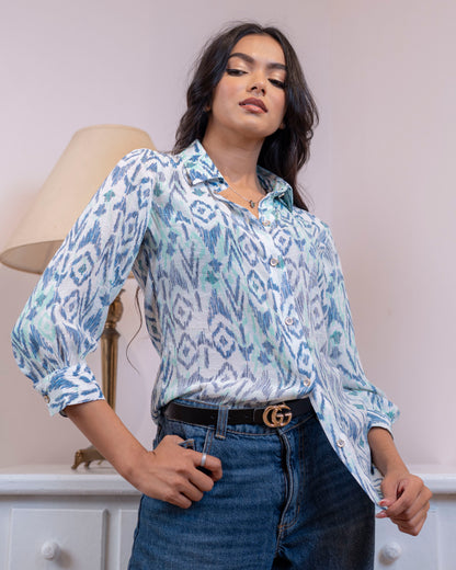 Clara Shirt - Blue print