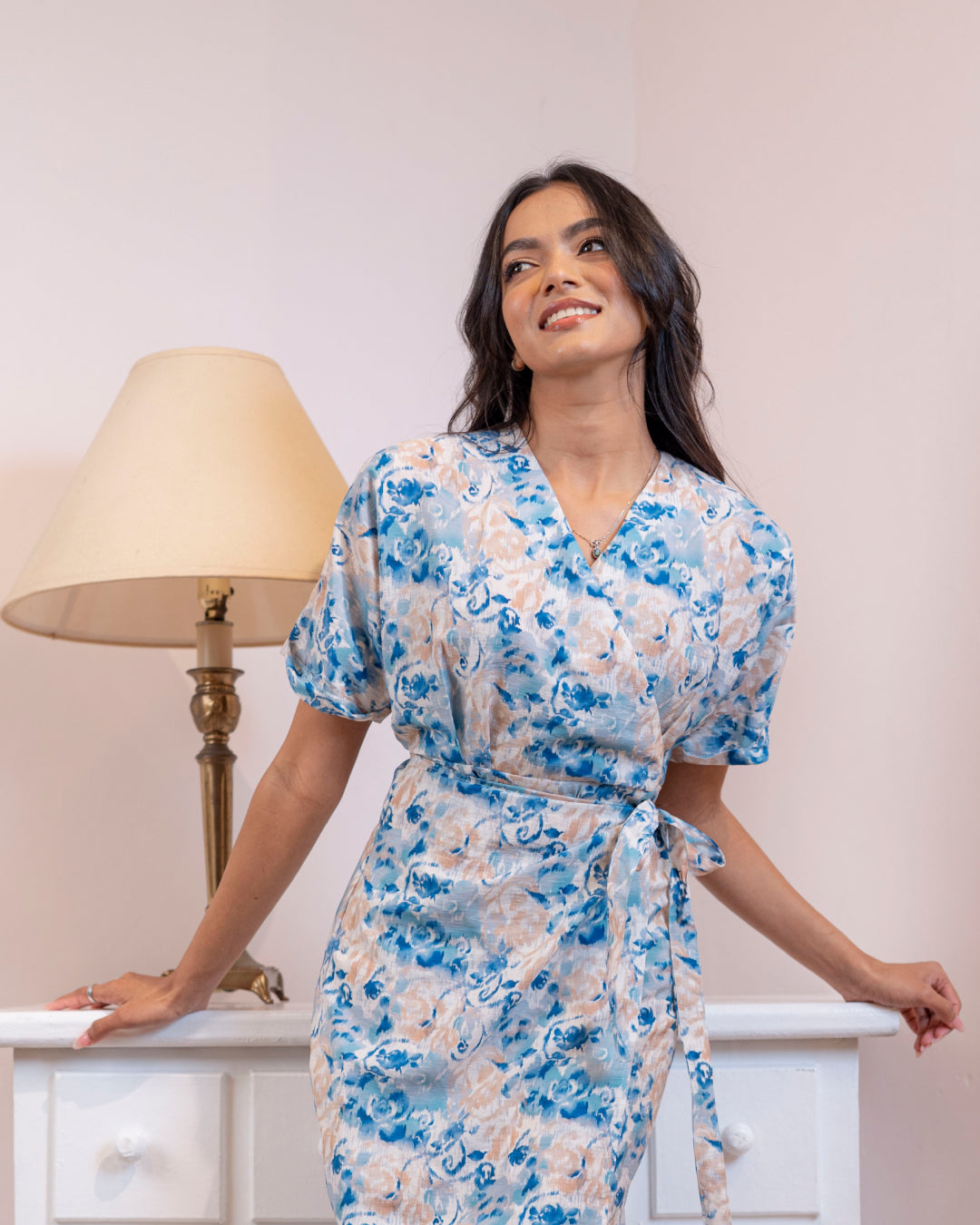 Side tie dress - Blue (Will be available In-store on 9th)