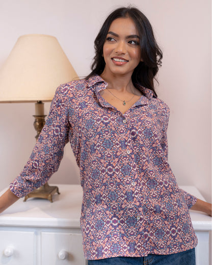Clara Shirt - Purple print