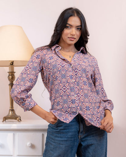 Clara Shirt - Purple print