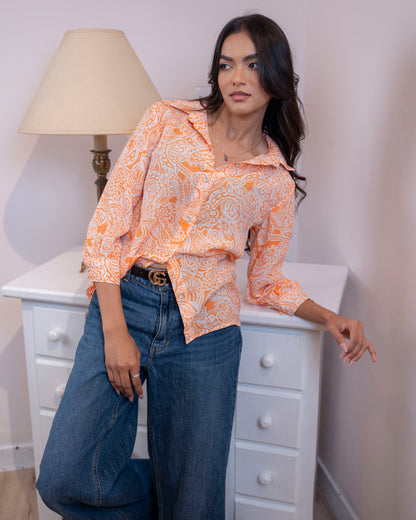 Clara Shirt - Orange print