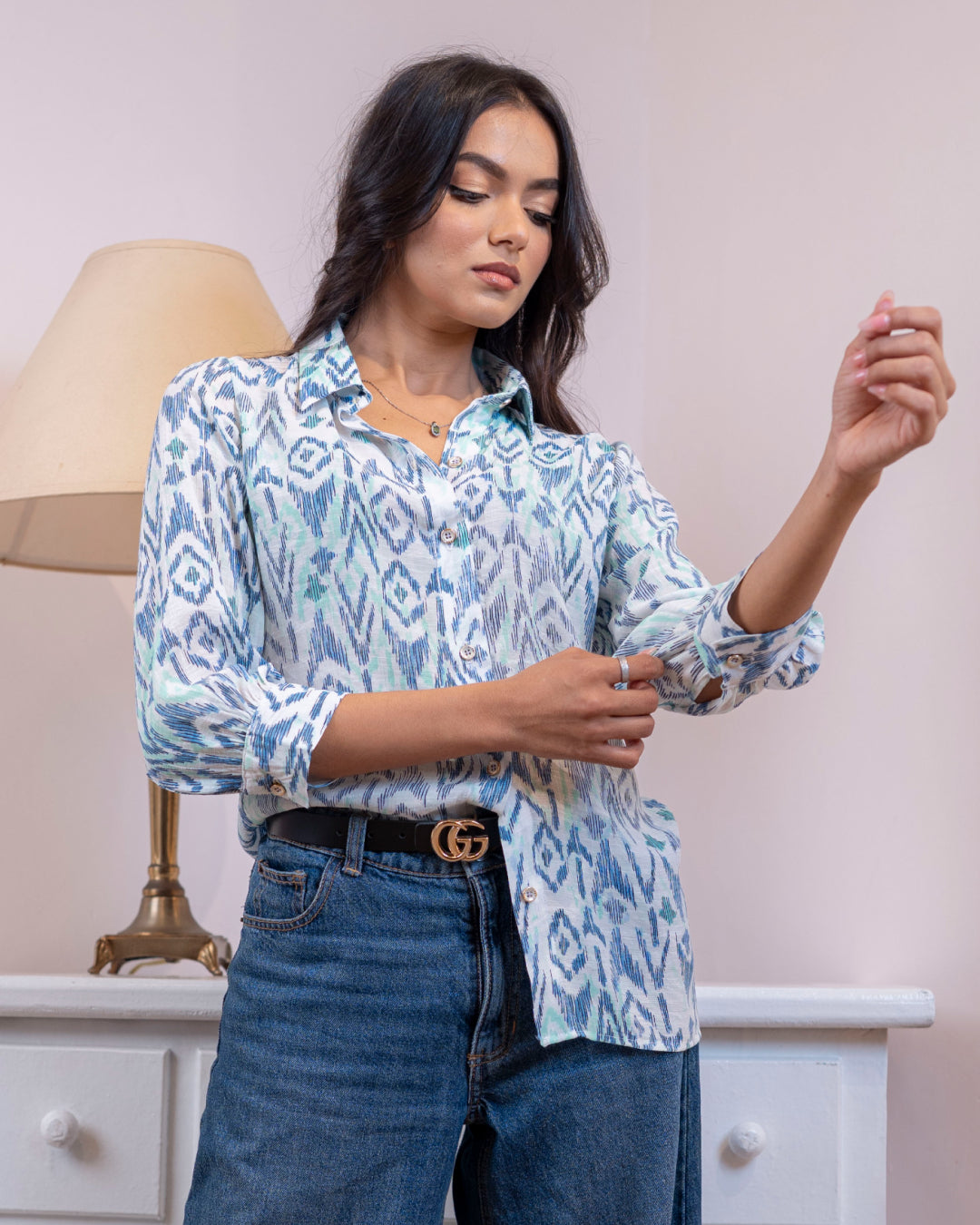 Clara Shirt - Blue print