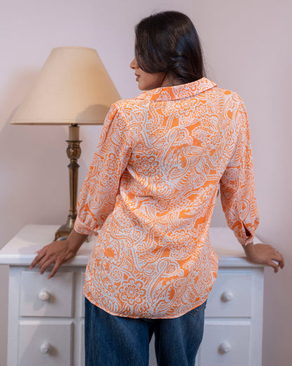 Clara Shirt - Orange print