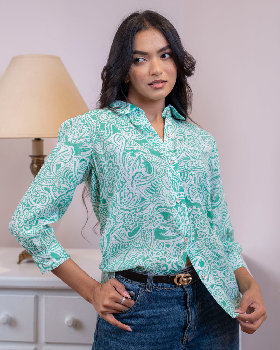 Clara Shirt - Green print