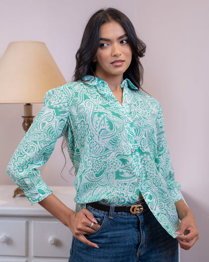 Clara Shirt - Green print