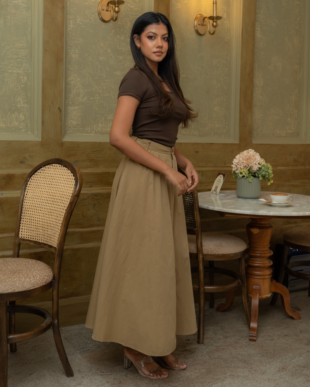 Latte Maxi Skirt