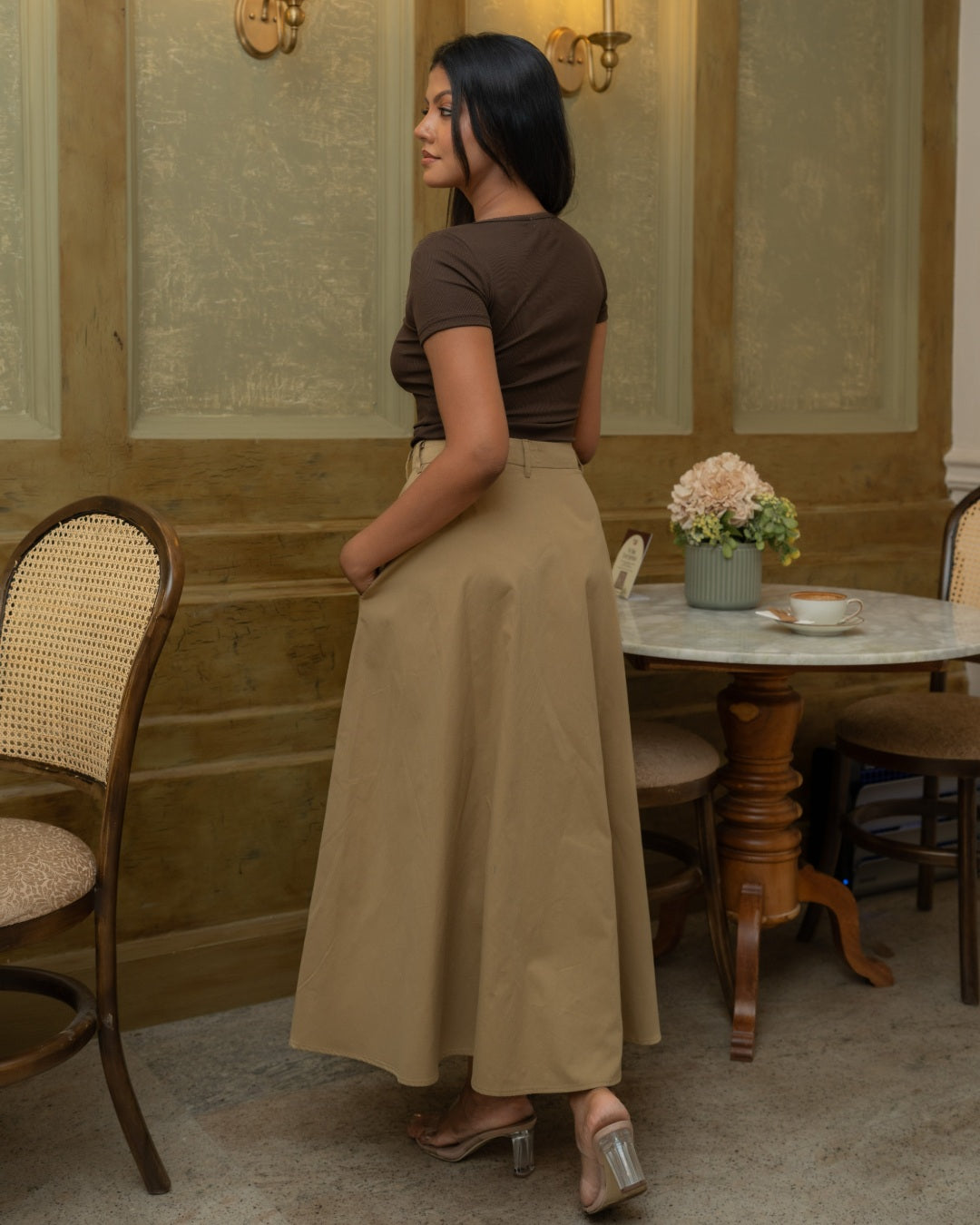 Latte Maxi Skirt