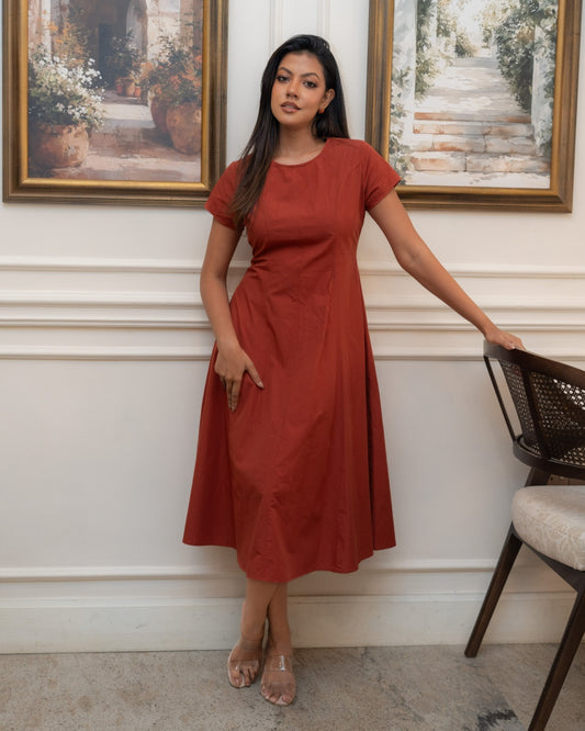 Victoria Cinnamon Dress