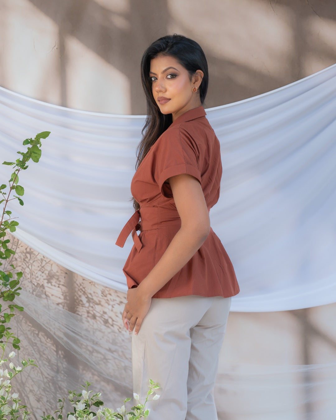 Cinnamon Belted Top