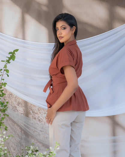 Cinnamon Belted Top