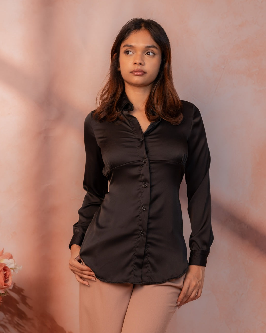 Noir Satin Shirt