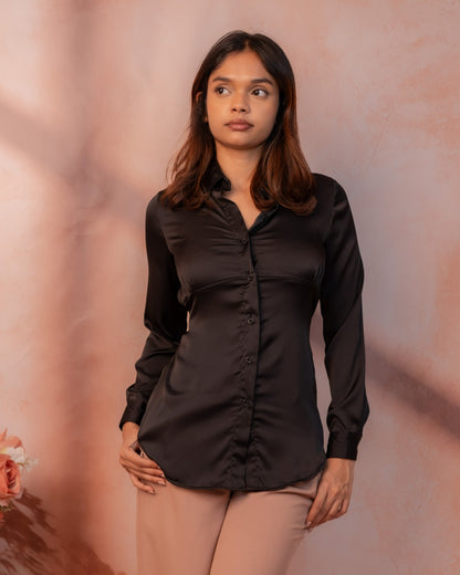 Noir Satin Shirt