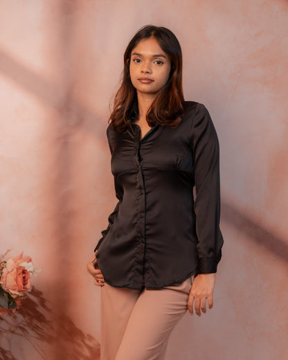 Noir Satin Shirt