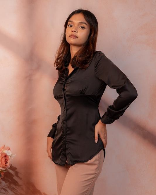 Noir Satin Shirt