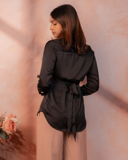 Noir Satin Shirt