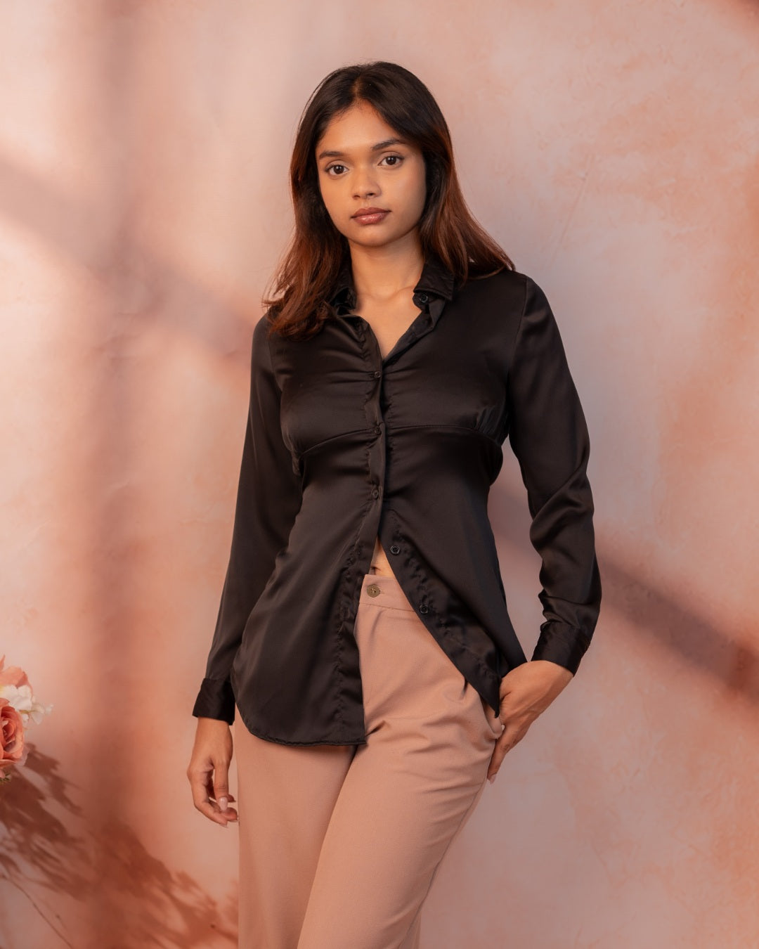 Noir Satin Shirt
