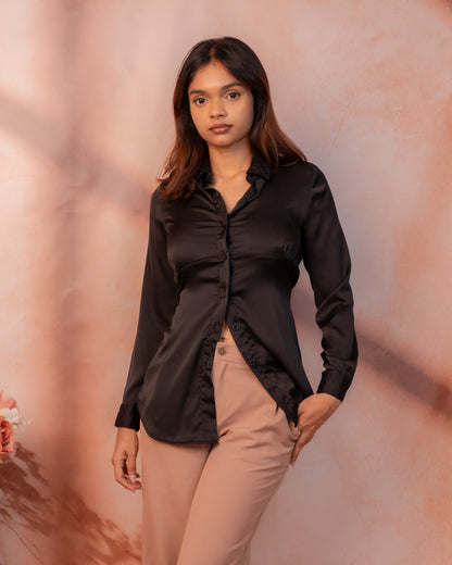 Noir Satin Shirt