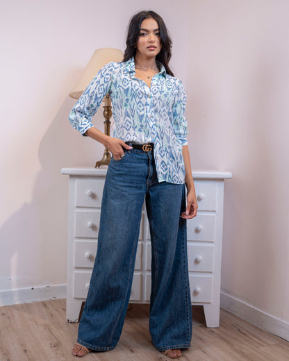 Clara Shirt - Blue print