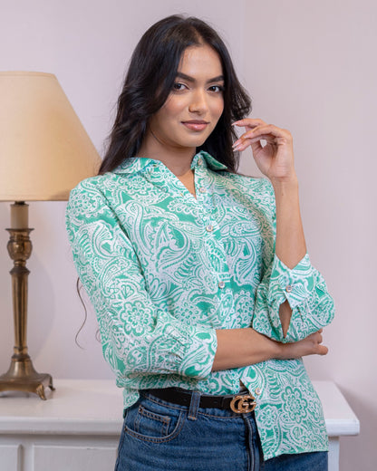 Clara Shirt - Green print