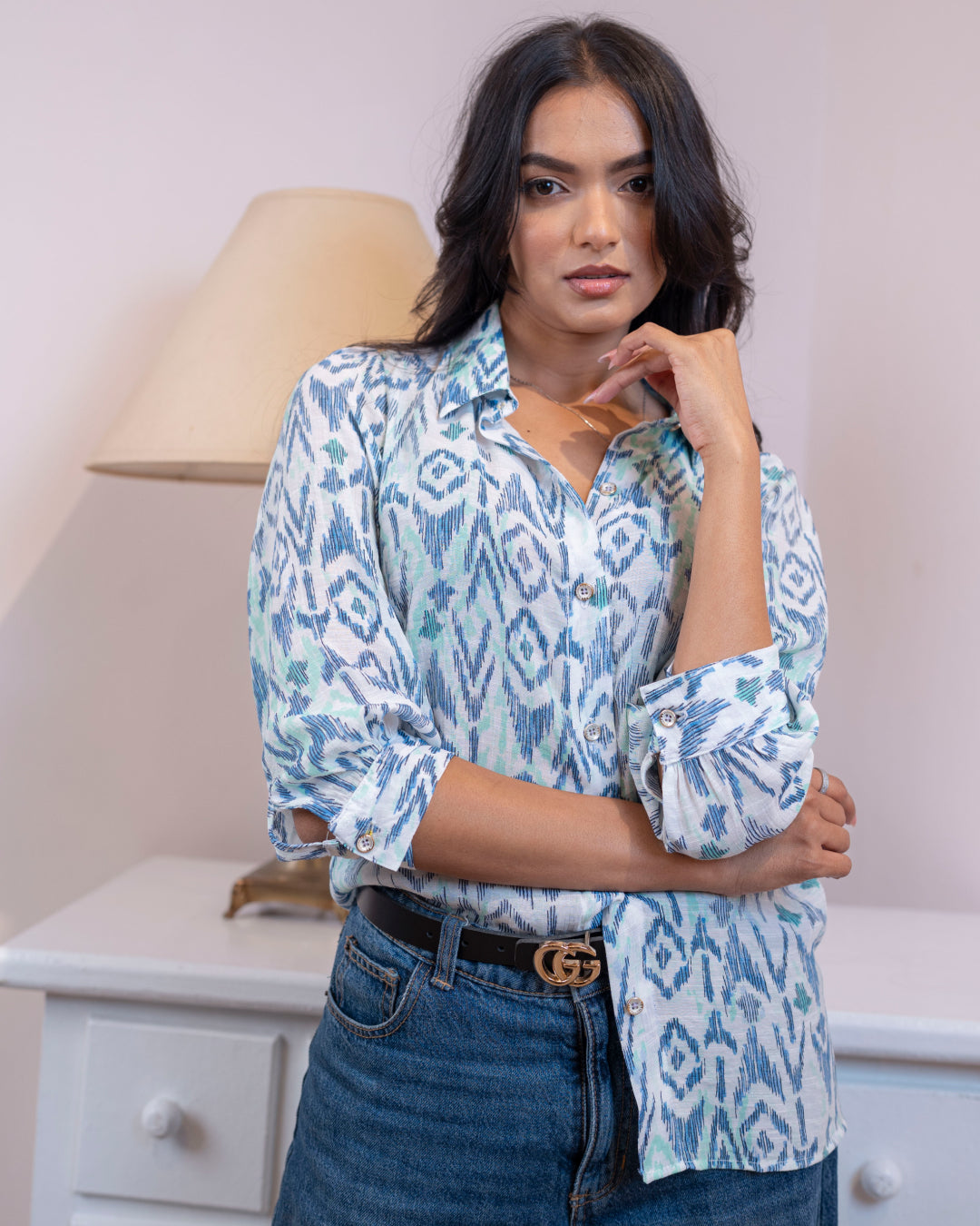 Clara Shirt - Blue print