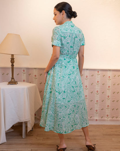 Alora Printed Dress - Green