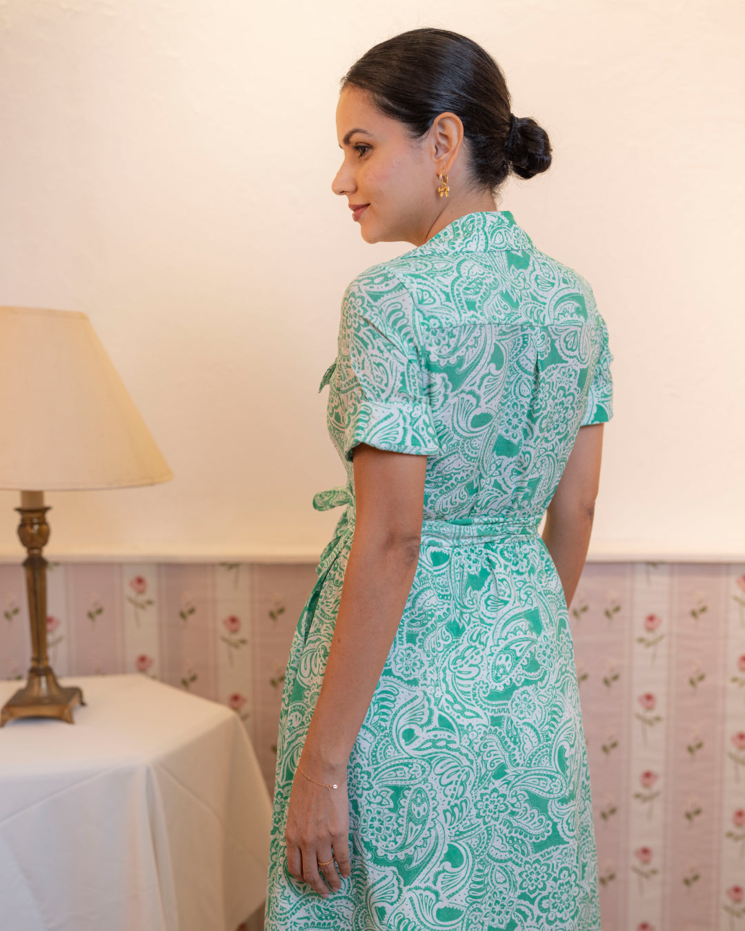 Alora Printed Dress - Green