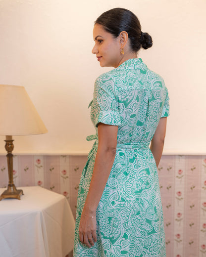 Alora Printed Dress - Green