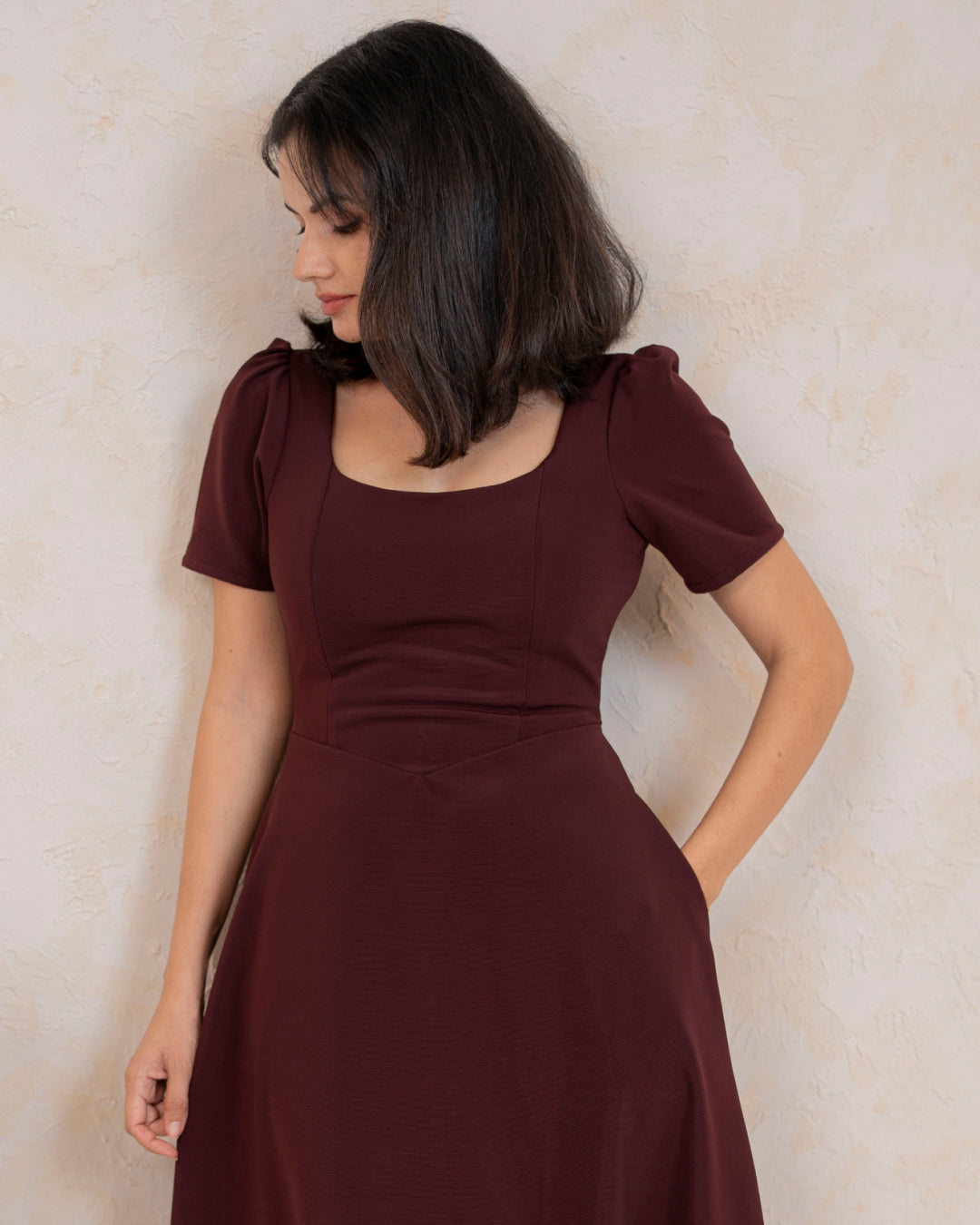 Solara Dress in Burgundy