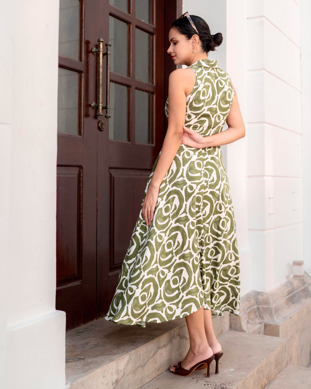 Aurella Olive Bloom Dress