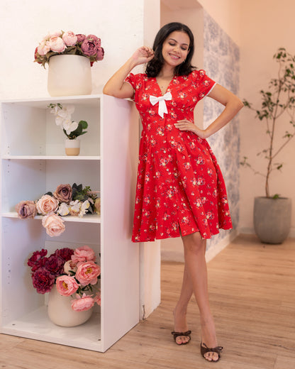 Red short dress