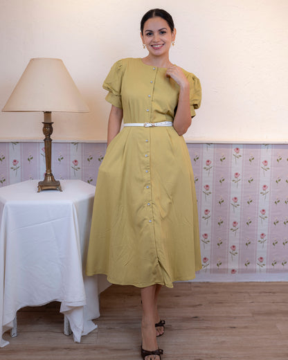 Whipped Cream Dress - Avocado Green