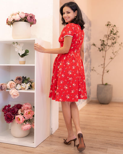 Red short dress