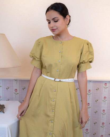 Whipped Cream Dress - Avocado Green