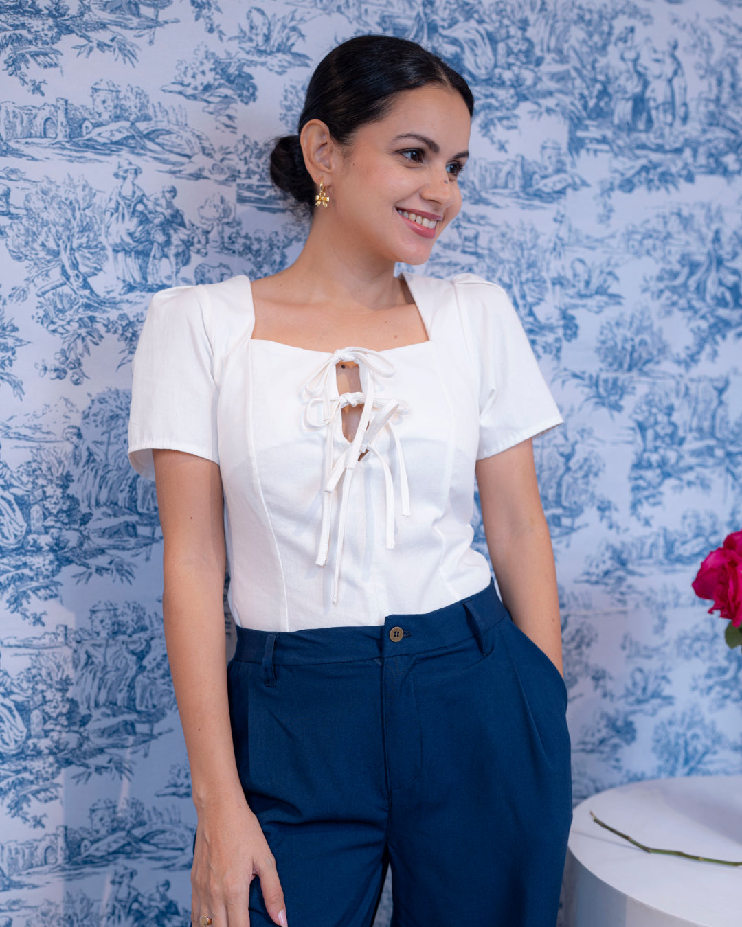 Sweet Bow Top – Ivory