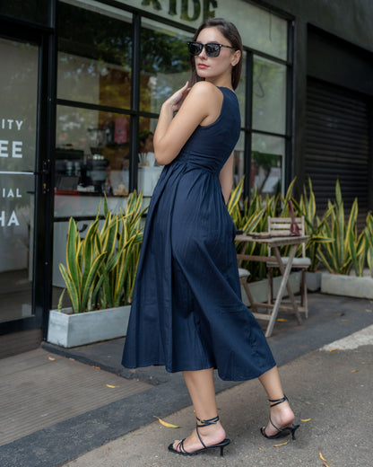 Amora Dress - Navy Blue