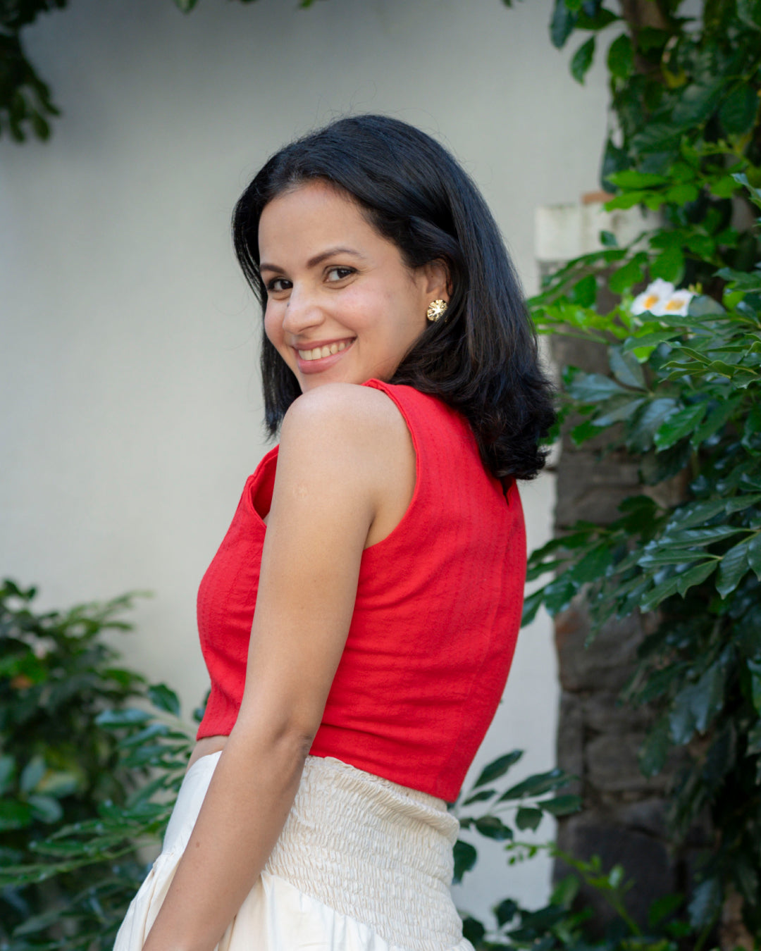 Red Bloom Top