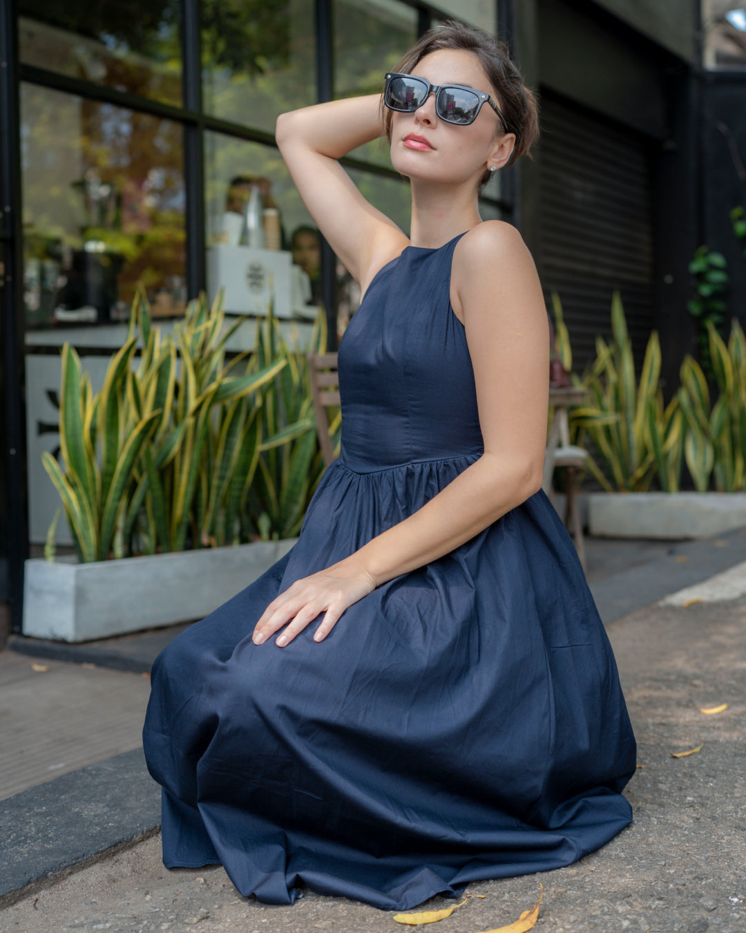 Amora Dress - Navy Blue