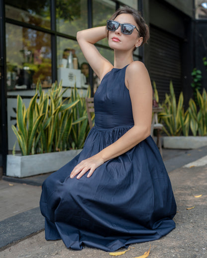 Amora Dress - Navy Blue