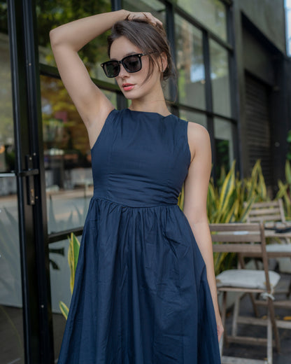 Amora Dress - Navy Blue