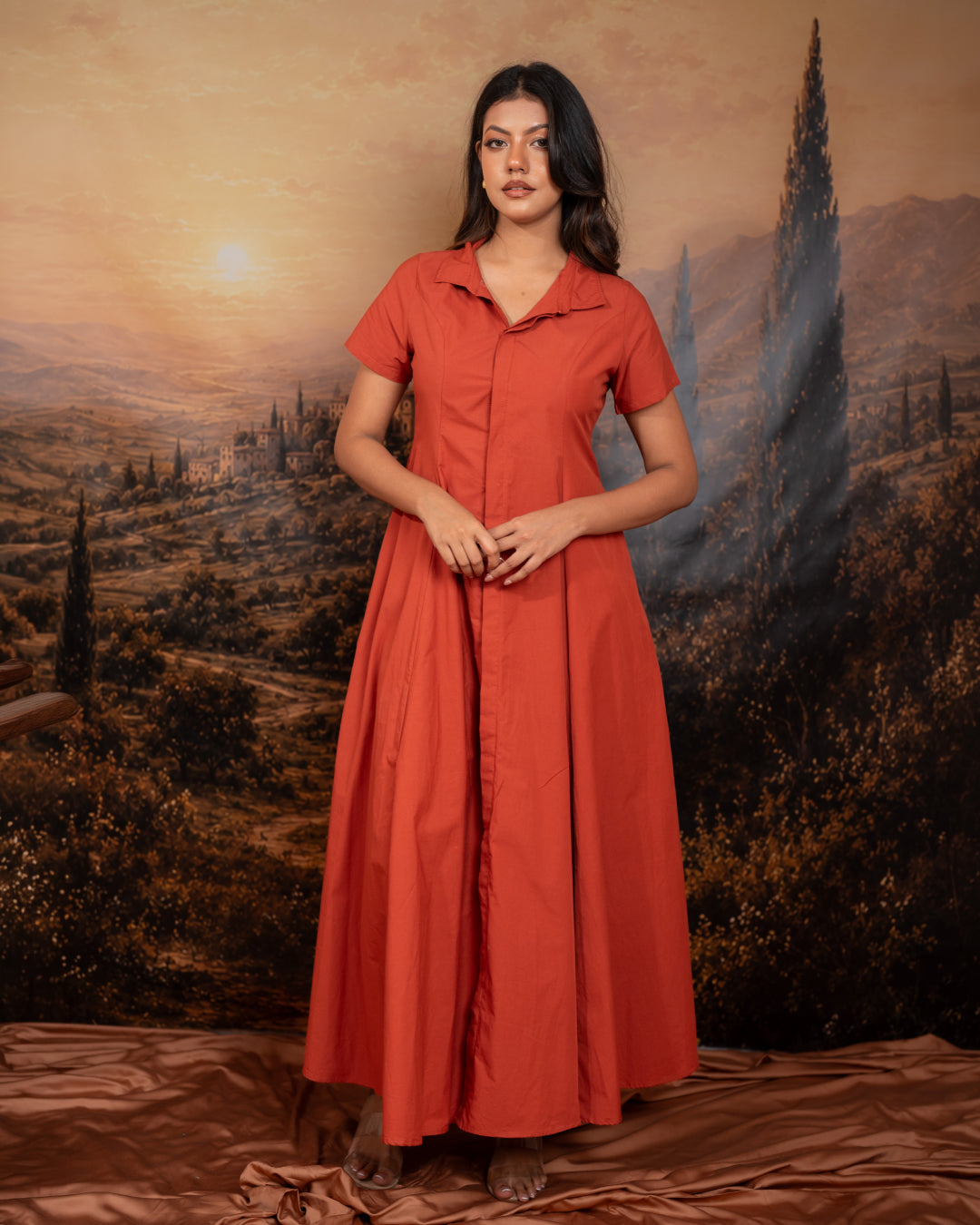 Autumn Coral Dress (In-store on 5th Friday)