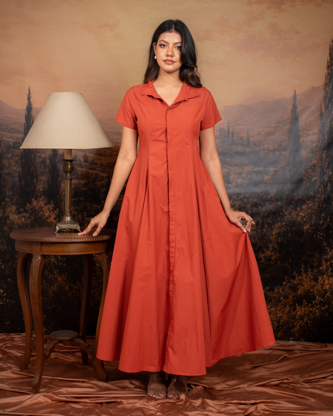 Autumn Coral Dress (In-store on 5th Friday)