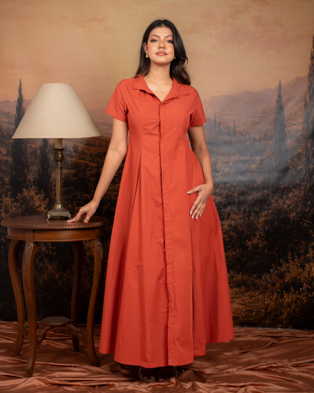Autumn Coral Dress (In-store on 5th Friday)