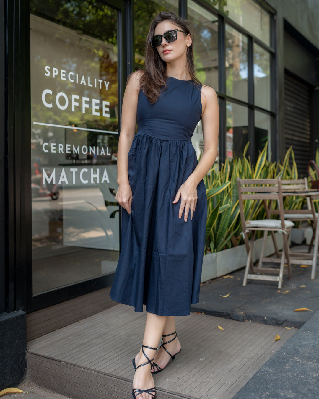 Amora Dress - Navy Blue