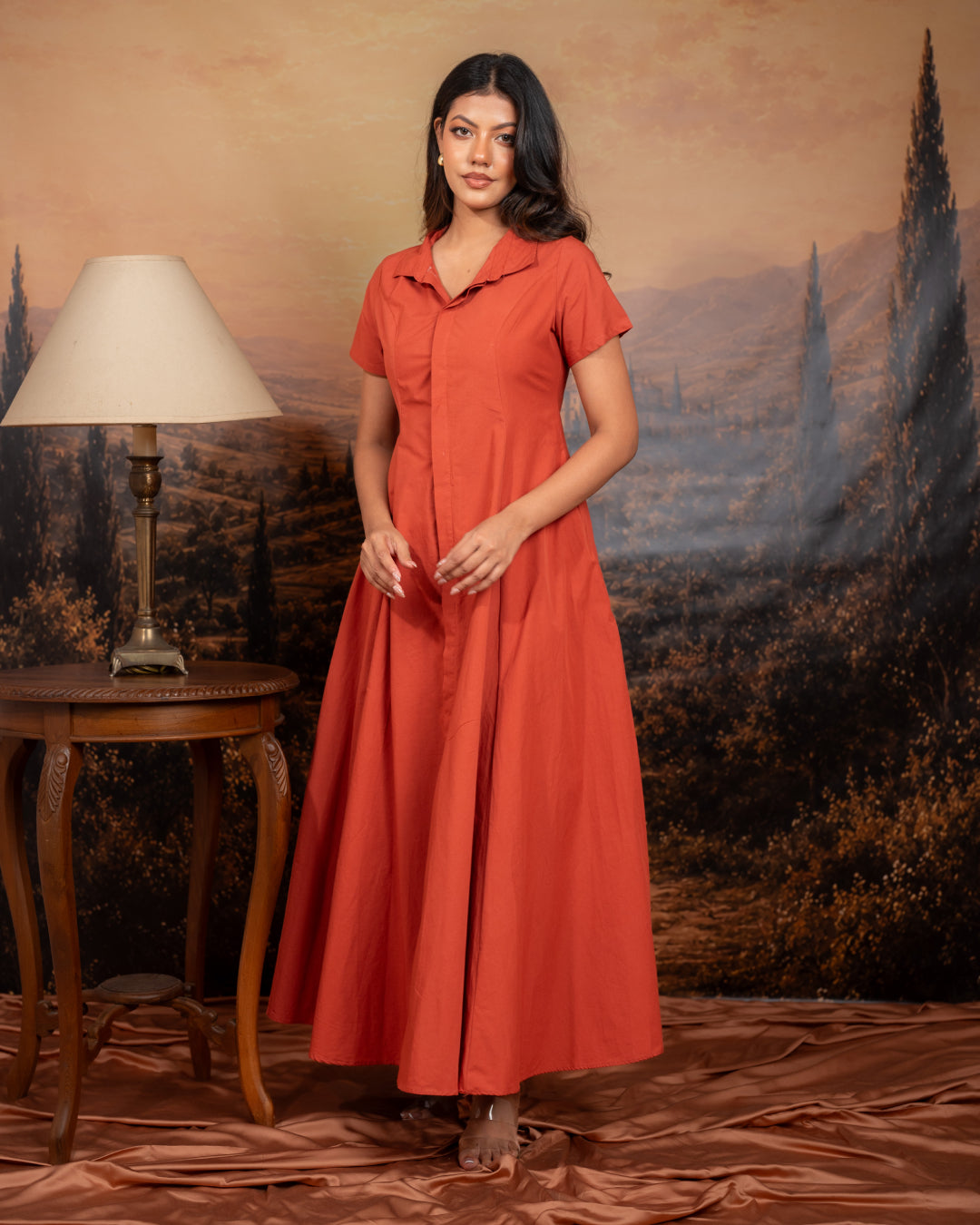 Autumn Coral Dress (In-store on 5th Friday)