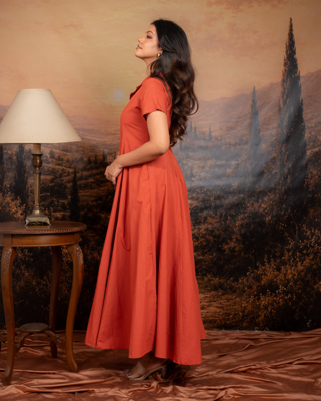 Autumn Coral Dress (In-store on 5th Friday)